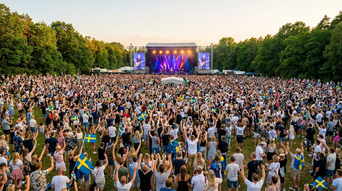 Festivalpublik vid sommarevent