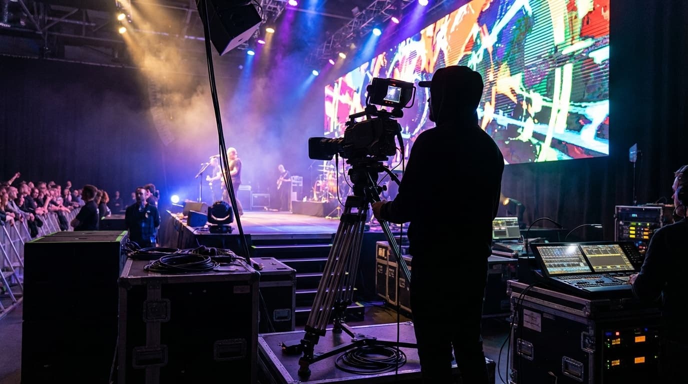 Kameraoperatör och LED-vägg